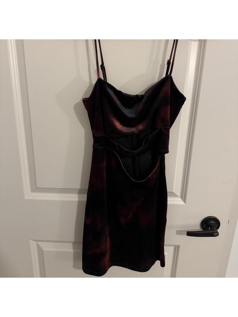Bershka Women's Burgundy and Multi Dress